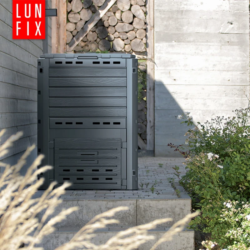 Gartenkomposter 280l für Kompost Anthrazit groß
