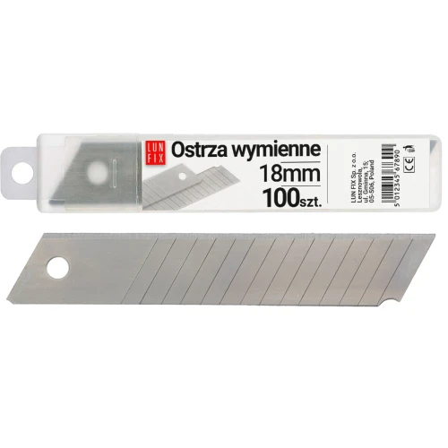 Ersatzklingen für Cuttermesser 18 mm Einsätze 10x10 Stück