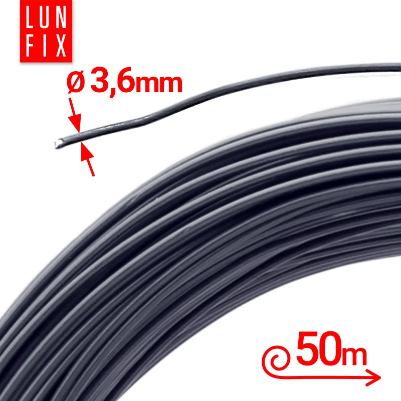 Spanndraht Gartendraht Anthrazit Verzinkt und PVC 50m Ø3,6mm