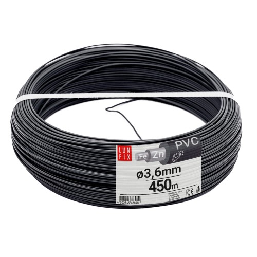 Spanndraht Gartendraht Anthrazit Verzinkt und PVC 450m Ø3,6mm