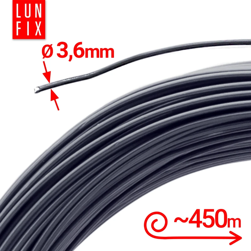 Spanndraht Gartendraht Anthrazit Verzinkt und PVC 450m Ø3,6mm
