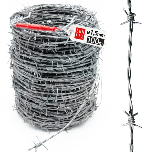 Stacheldraht Weidezaun 1,5mm doppelt Verdrillt 100m