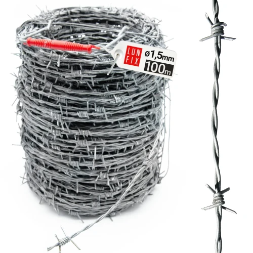 Stacheldraht Weidezaun 1,5mm doppelt Verdrillt 100m