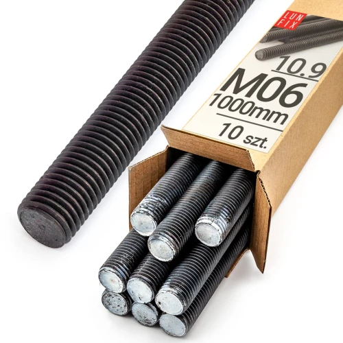 Gewindestange M06 x 1000 mm, 10 Stück | Festigkeitsklasse 10.9 DIN 975