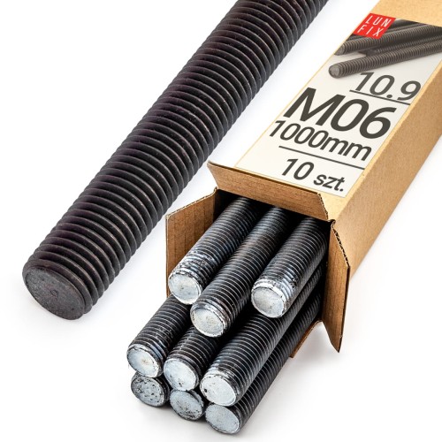 Gewindestange M06 x 1000 mm, 10 Stück | Festigkeitsklasse 10.9 DIN 975