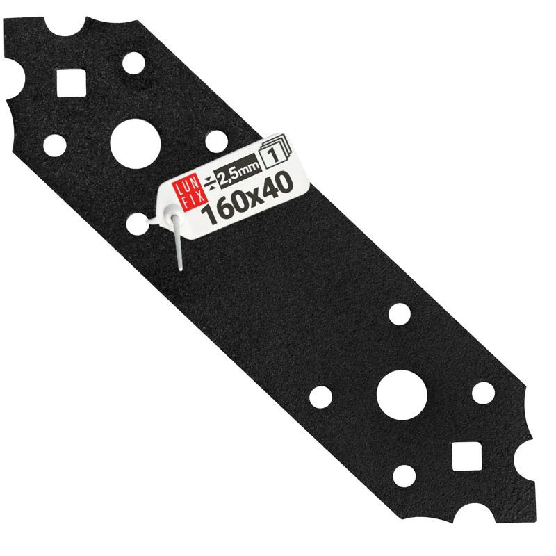 Flachverbinder 160x40x2,5mm Lochblech Schwarz 1 Stk