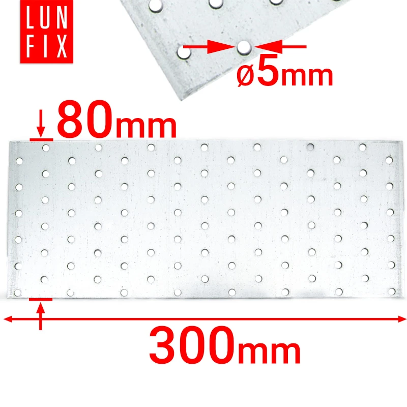 Flachverbinder 300x80x2mm Lochplatte 1 Stk