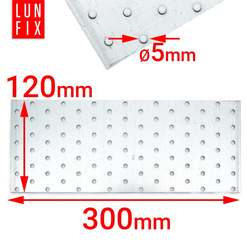Flachverbinder 300x120x2mm Lochplatte 1 Stk