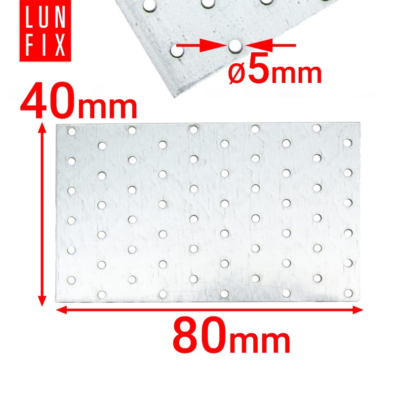 Płytka perforowana 80x40x2 PP1 łącznik ciesielski płaski 10szt.