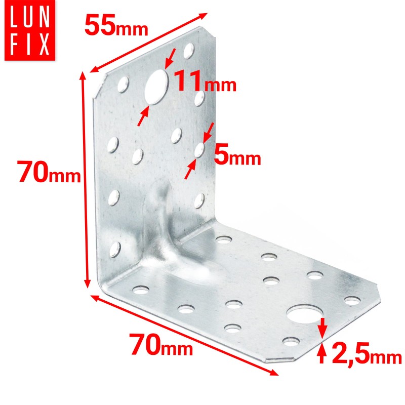 Kątownik z przetłoczeniem KP4 70x70x55x2,5 1szt.