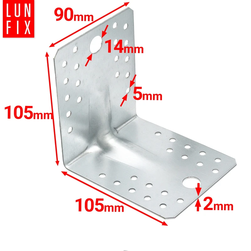 Winkelverbinder Lochplattenwinkel 105x105x90x2