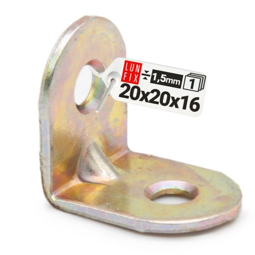 Möbelbauwinkel Gelb Verzinkt 20x20x16x1,5 mm
