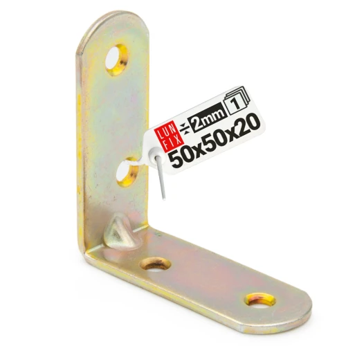 Möbelbauwinkel Gelb Verzinkt 50x50x20x2 mm