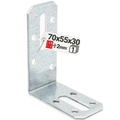 Justierbare Winkelverbinder 70x55x30x2 mm