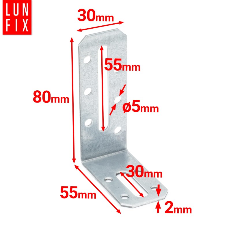 Kątownik regulowany dwustronny KRD3 80x55x30x2 1szt.