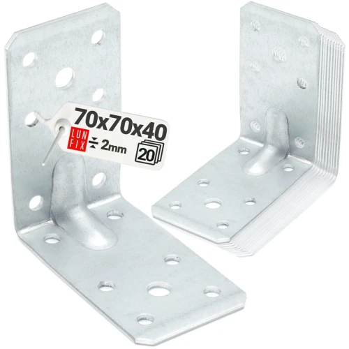 Winkelverbinder Lochplattenwinkel 70x70x40x2 20 Stück