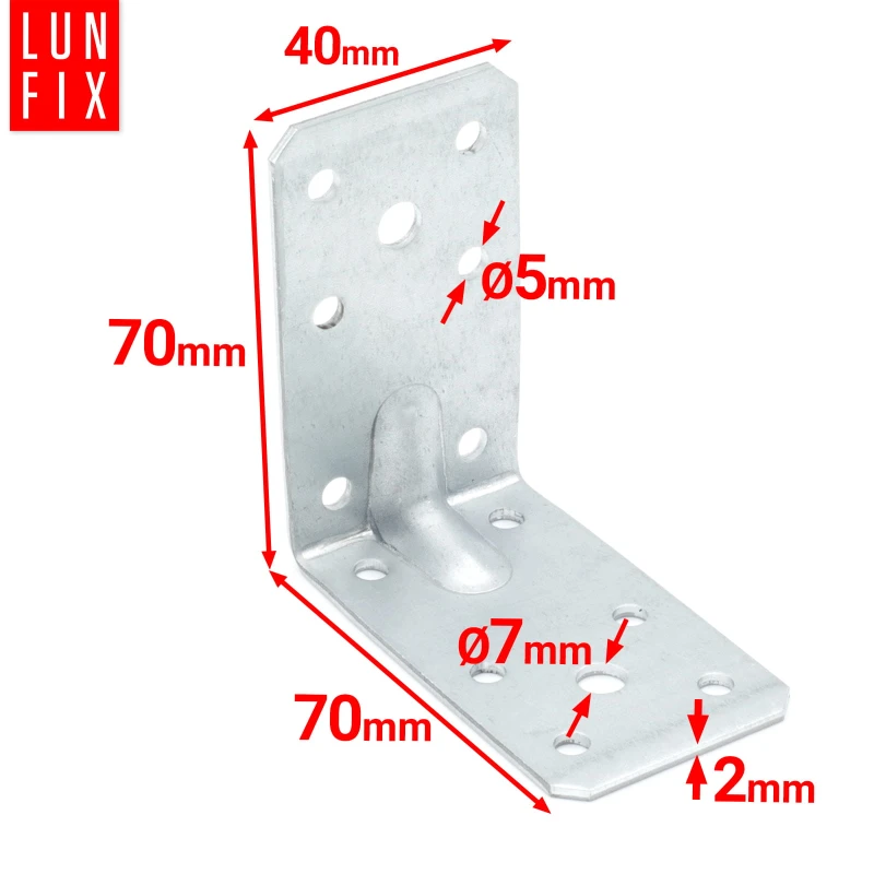 Winkelverbinder Lochplattenwinkel 70x70x40x2 20 Stück