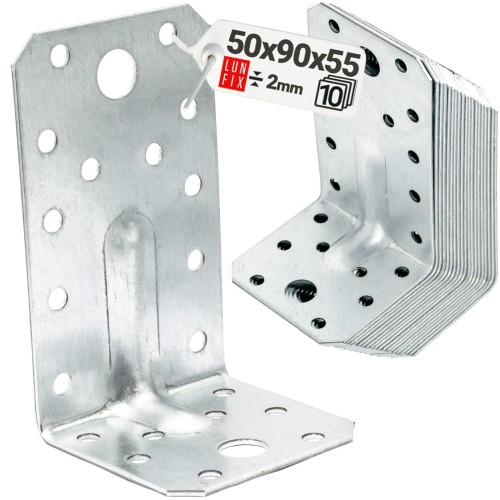 Winkelverbinder Lochplattenwinkel 50x90x55x2 10 Stück