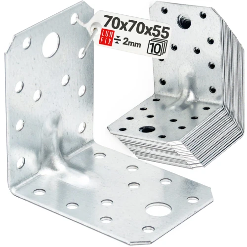 Winkelverbinder Lochplattenwinkel 70x70x55x2 10 Stück