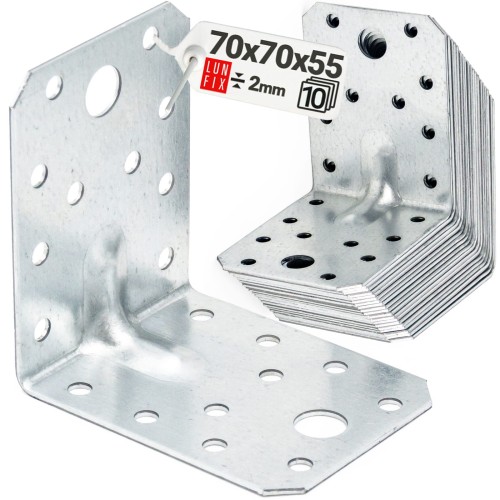 Winkelverbinder Lochplattenwinkel 70x70x55x2 10 Stück