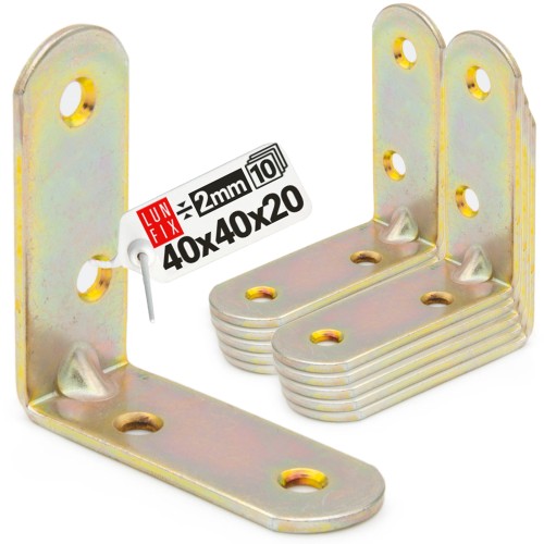 Möbelbauwinkel Gelb Verzinkt 40x40x20x2 mm 10 Stück
