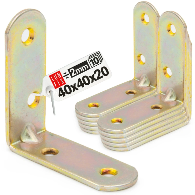 Möbelbauwinkel Gelb Verzinkt 40x40x20x2 mm 10 Stück