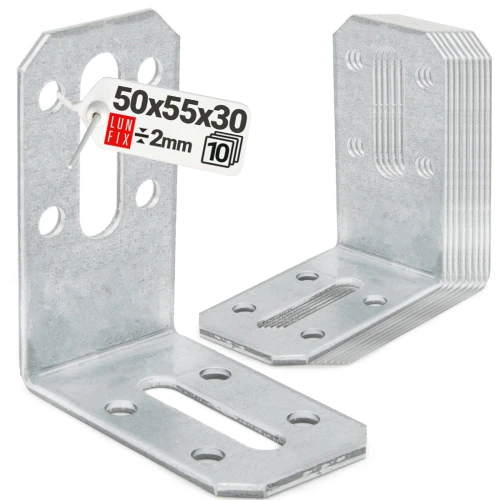 Justierbare Winkelverbinder 50x55x30x2 mm 10 Stück