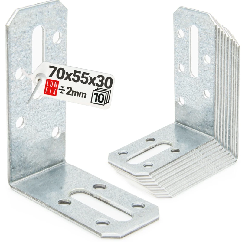 Justierbare Winkelverbinder 70x55x30x2 mm 10 Stück