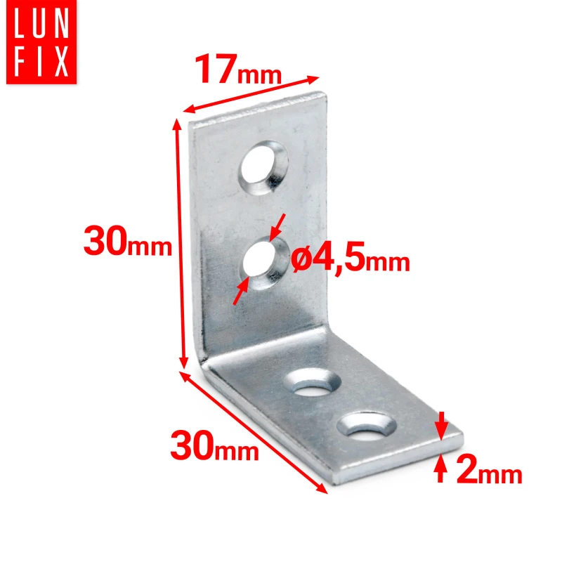 Stuhlwinkel Konstruktionswinkel 30x30x17x2 mm 100 Stück