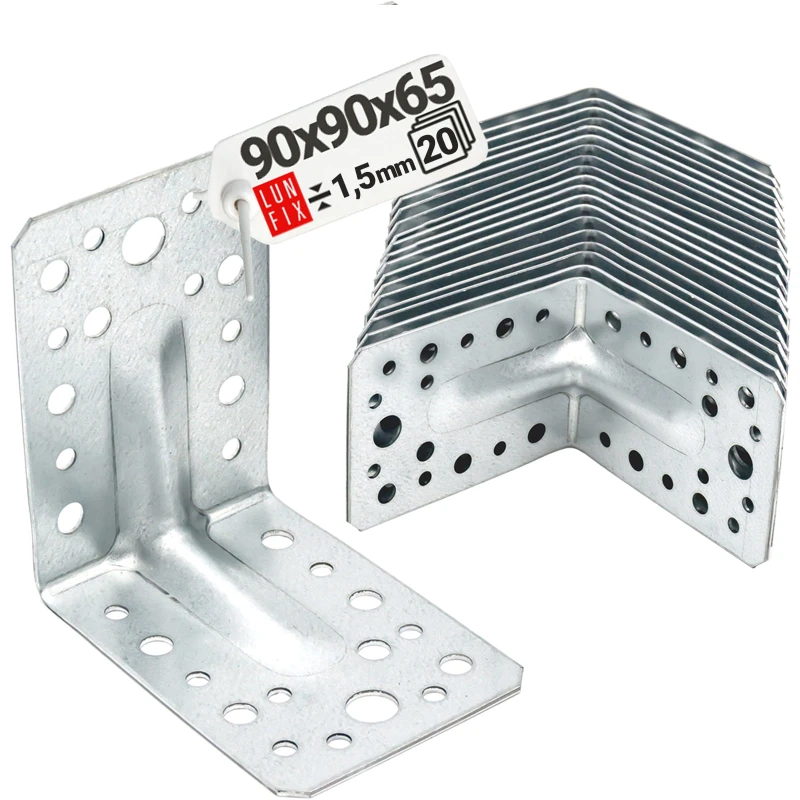 20 Stück Schwerlast Winkelverbinder 90x90x65