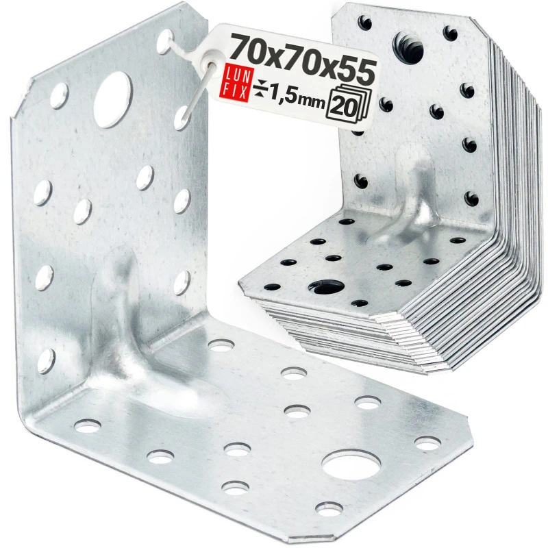 20 Stück Schwerlast Winkelverbinder 70x70x55