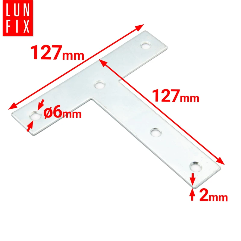 Flachverbinder T-Form 127x127x25x2mm