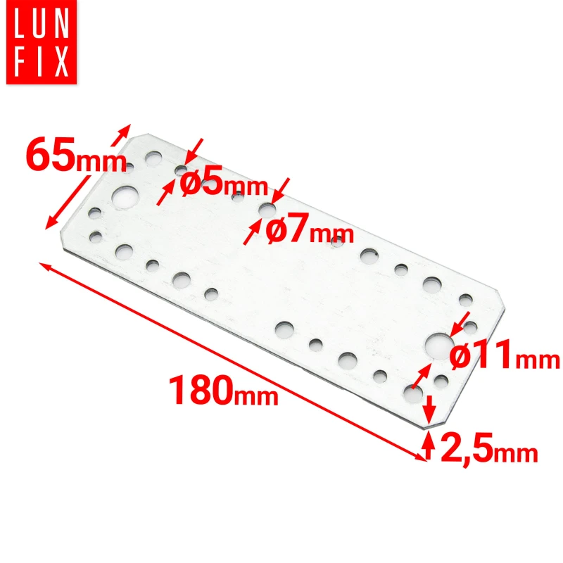 Flachverbinder 180x65x2,5mm 10er Set