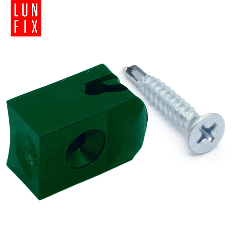 Spanndrahthalter mit Selbstscheidender Schraube 4mm Grün 100 Stück