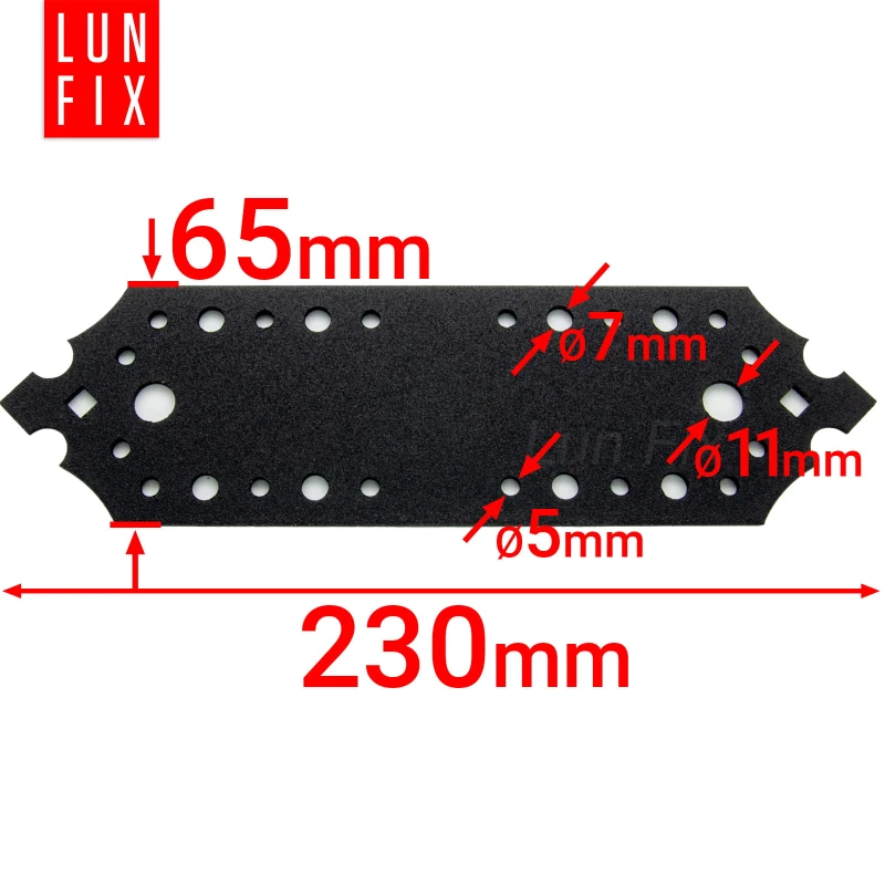 Flachverbinder 230x65x2,5mm Lochblech Schwarz 10 Stk