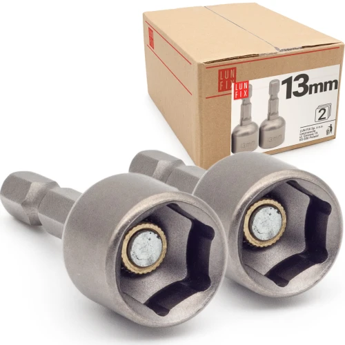 Magnetischer Steckschlüssel-Bit für Sechskantschrauben 13 mm 2 Stück