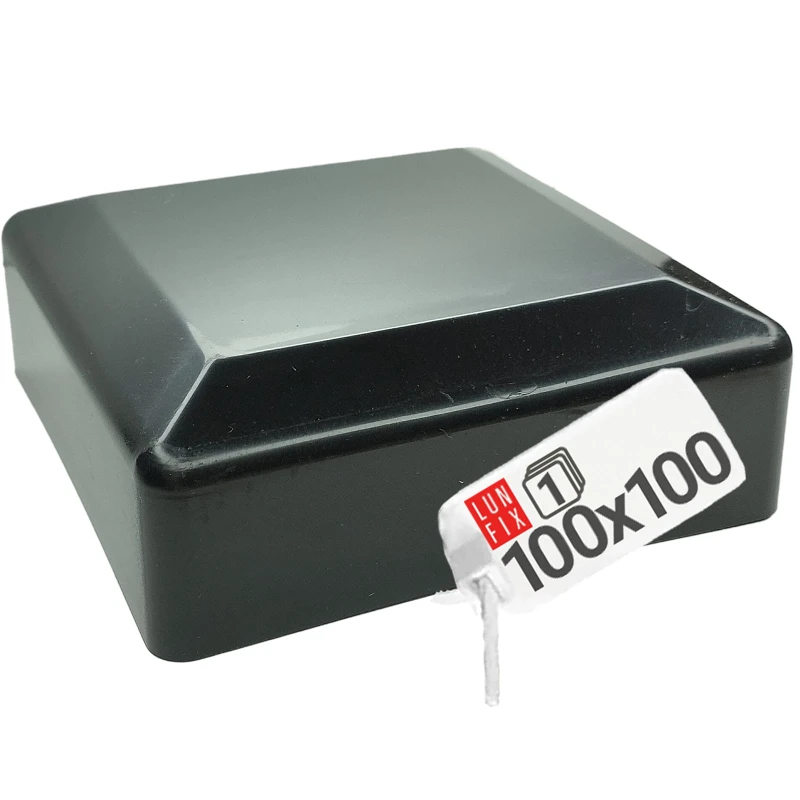Pfostenkappen Schwarz 100x100 mm Eckig 1 stuck