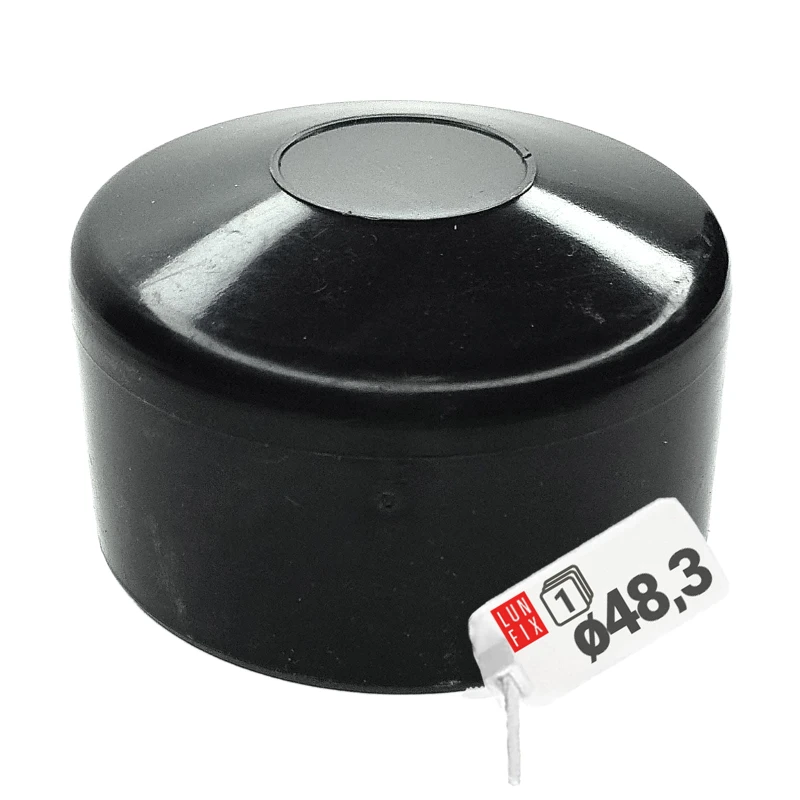Pfostenkappen Schwarz 48,3 mm Rund 1 Stück