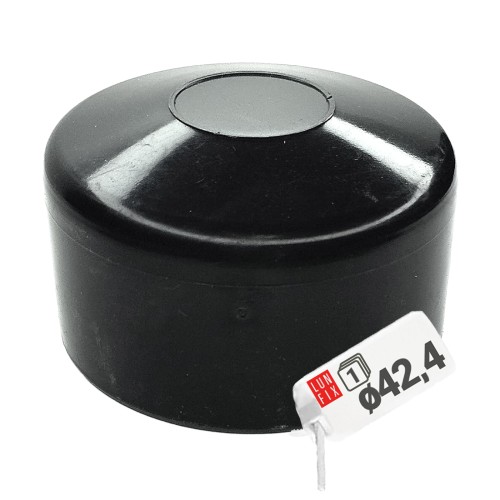 Pfostenkappen Schwarz 42,4 mm Rund 1 Stück
