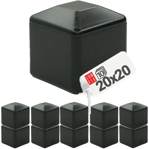 Pfostenkappen Schwarz 20x20 mm Eckig 1 stuck
