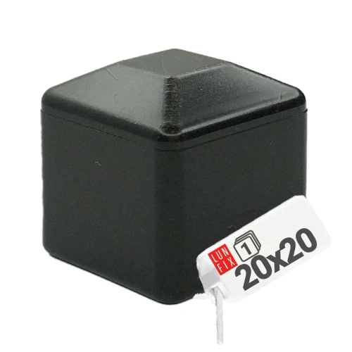 Pfostenkappen Schwarz 20x20 mm Eckig 10 stuck