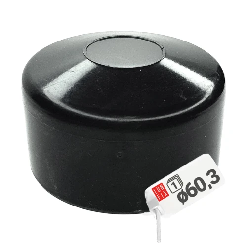 Pfostenkappen Schwarz 60,3 mm Rund 1 Stück
