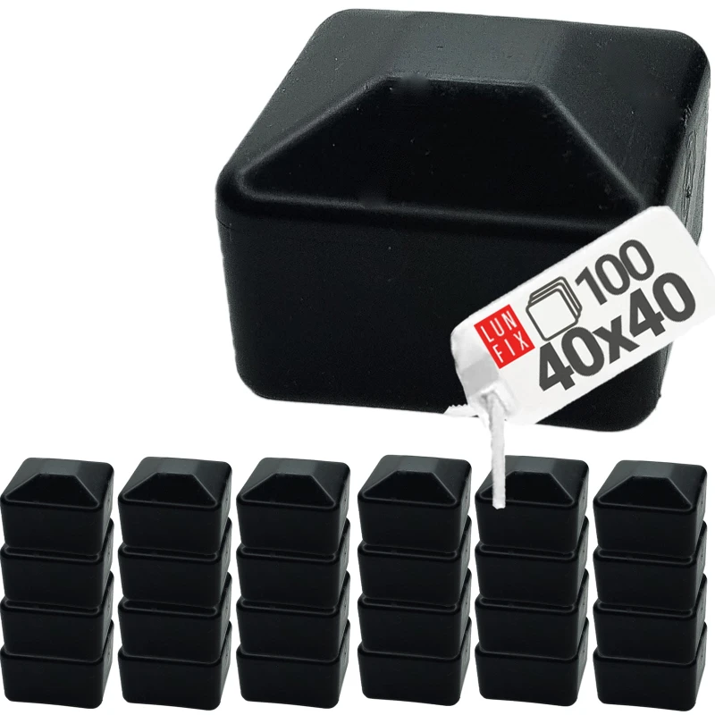 Pfostenkappen Schwarz 40x40 mm 100 Stück