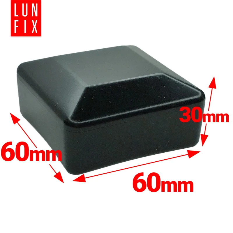 Pfostenkappen Schwarz 60x60 mm Eckig 10 stuck