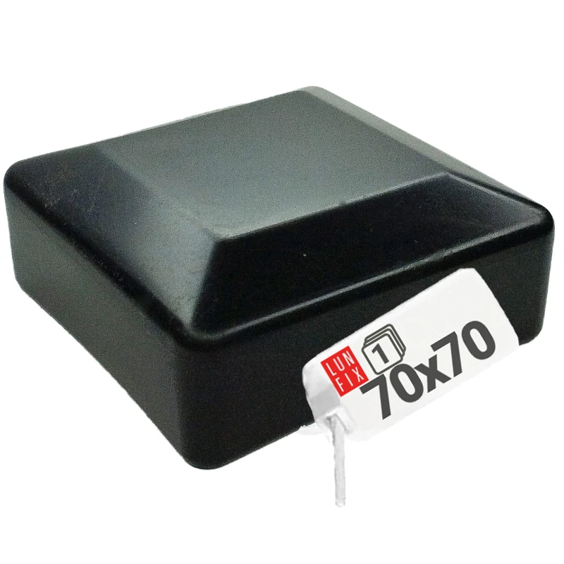 Pfostenkappen Schwarz 70x70 mm Eckig 1 stuck
