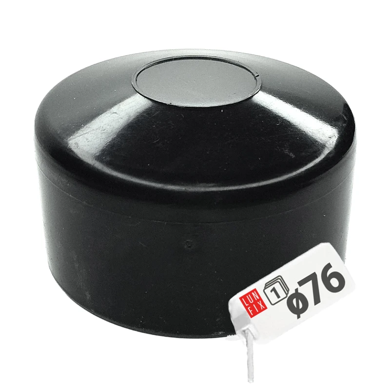 Pfostenkappen Schwarz 76 mm Rund 1 Stück