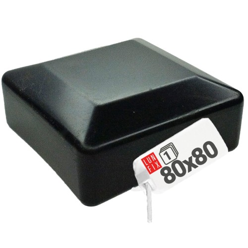 Pfostenkappen Schwarz 80x80 mm Eckig 1 stuck