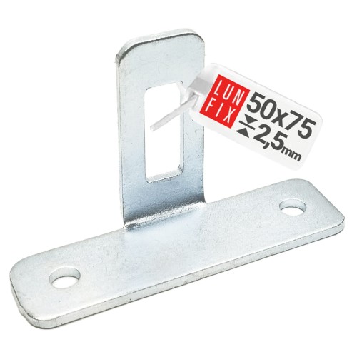 Zaunhalter Wandanschluss 75x45 mm Verzinkt Silber