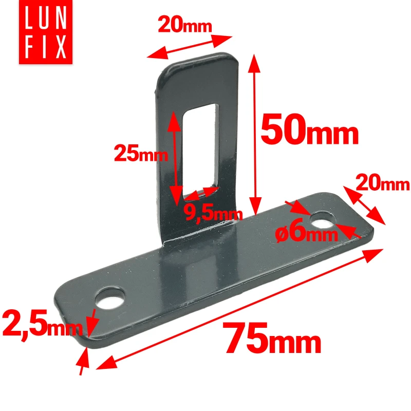 Zaunhalter Wandanschluss 75x45 mm RAL7016 Anthrazit