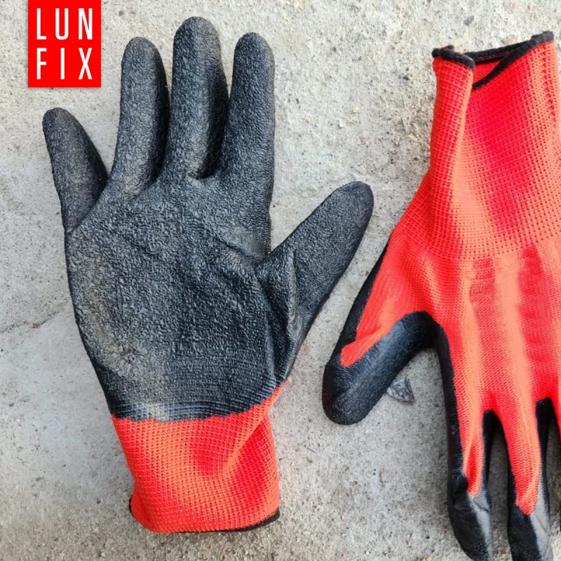 Arbeitshandschuhe mit Latexbeschichtung, rote Größe L 12 Stück